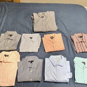 Men’s Button Down Shirt Lot Size Large Lot of 9 Dress Casual Career Office